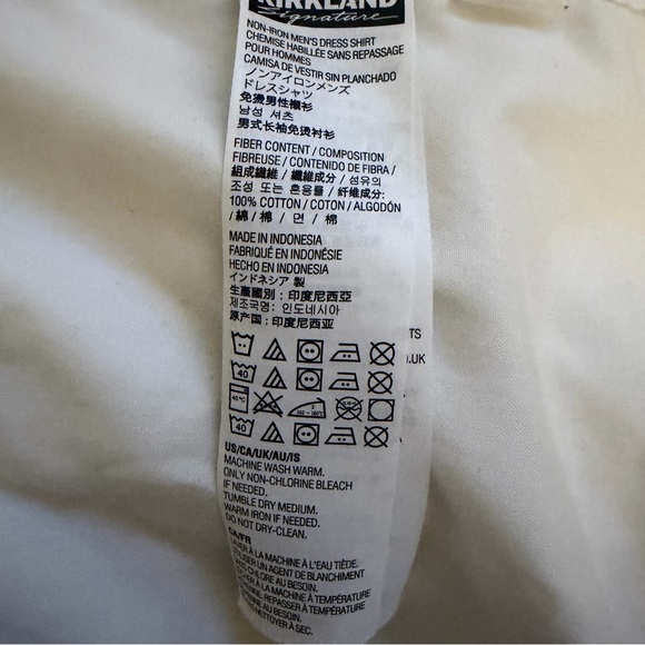Kirkland Signature White Dress Shirt 16.5 34/35 Traditional Fit Non-Iron - Picture 10 of 10